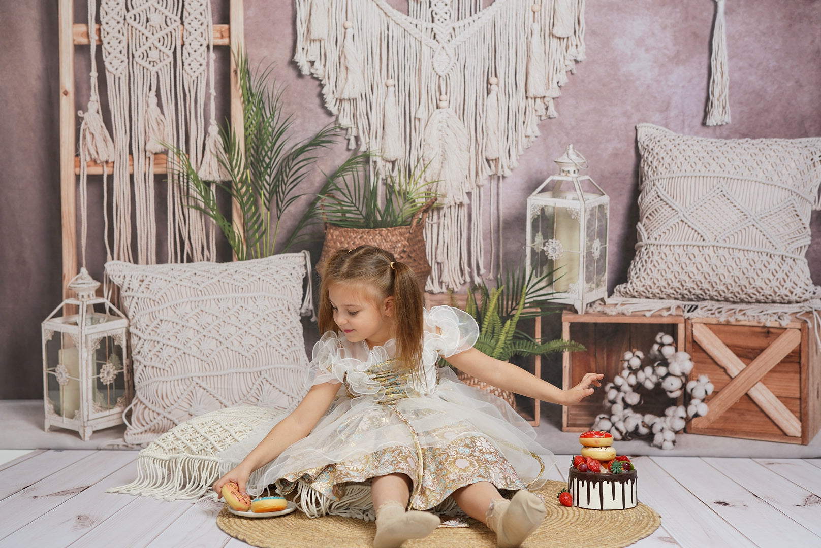 Kate Boho Pillows Backdrop Designed by Emetselch - Kate Backdrop AU