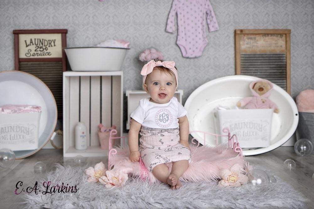 Kate Bath Time Baby Backdrop Summer Rubber Ducks and Bubbles Photos Designed by Erin Larkins - Kate Backdrop AU