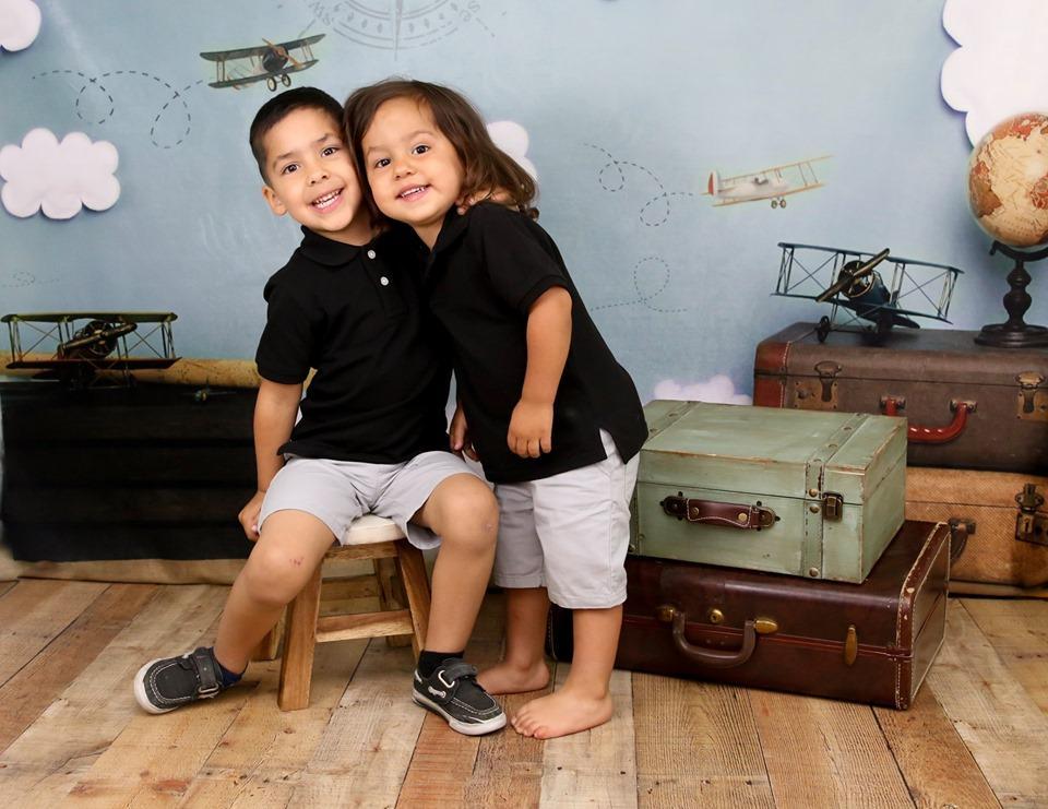 Kate Come Fly with Me Cloud Back to School Children Backdrop for Photography Designed by Erin Larkins - Kate Backdrop AU
