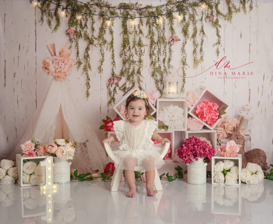 Kate Boho Floral Deer Backdrop Designed by Lisa B - Kate Backdrop AU