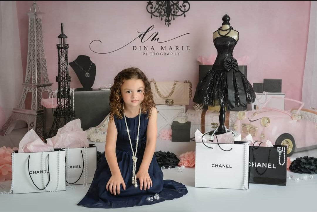 Kate Shopping Party Car Pink Backdrop Designed by Melissa King - Kate Backdrop AU