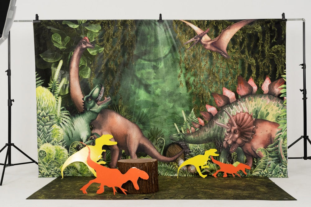 Kate Jungle Adventure Dinosaurs Backdrop Designed by Mandy Ringe Photography - Kate Backdrop AU
