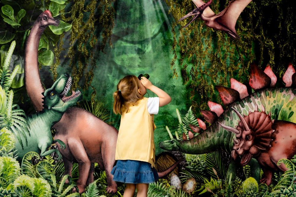 Kate Jungle Adventure Dinosaurs Backdrop Designed by Mandy Ringe Photography - Kate Backdrop AU