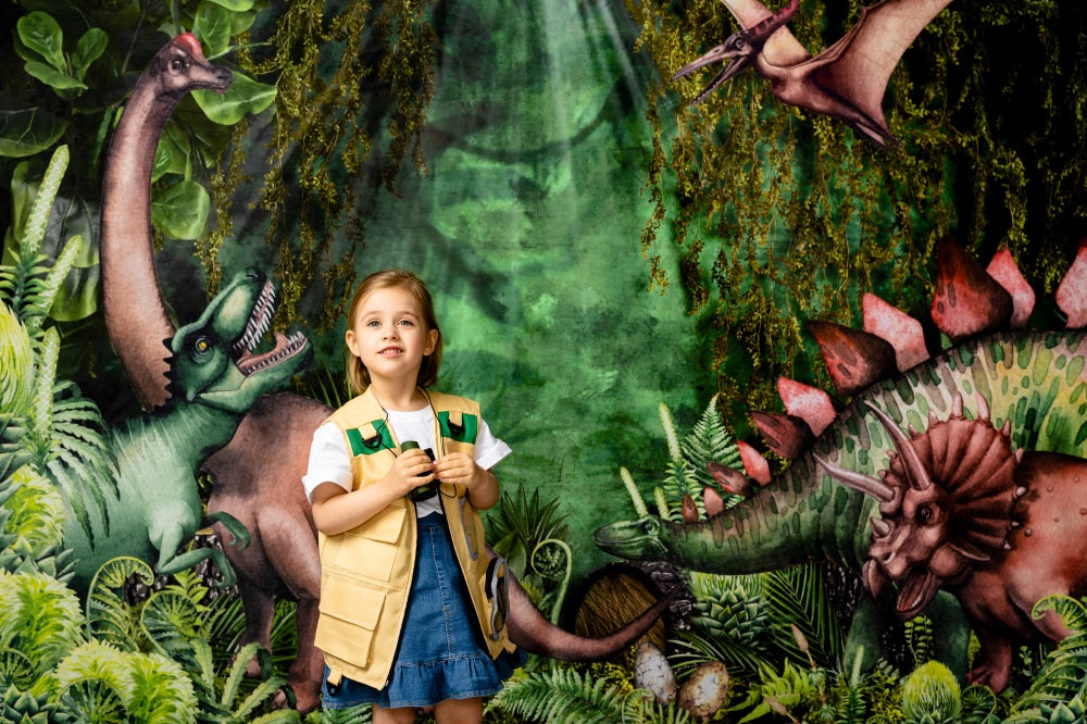 Kate Jungle Adventure Dinosaurs Backdrop Designed by Mandy Ringe Photography