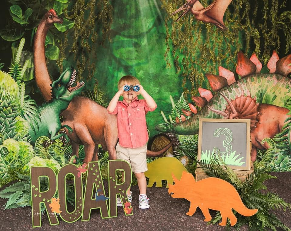 Kate Jungle Adventure Dinosaurs Backdrop Designed by Mandy Ringe Photography - Kate Backdrop AU