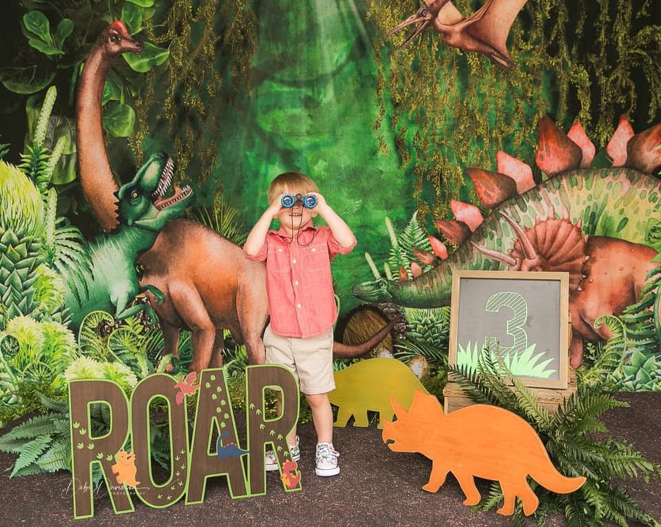 Kate Jungle Adventure Dinosaurs Backdrop Designed by Mandy Ringe Photography