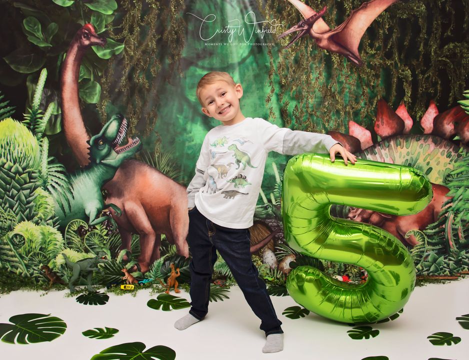 Kate Jungle Adventure Dinosaurs Backdrop Designed by Mandy Ringe Photography - Kate Backdrop AU