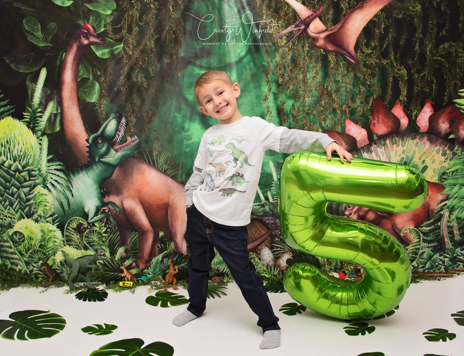 Kate Jungle Adventure Dinosaurs Backdrop Designed by Mandy Ringe Photography