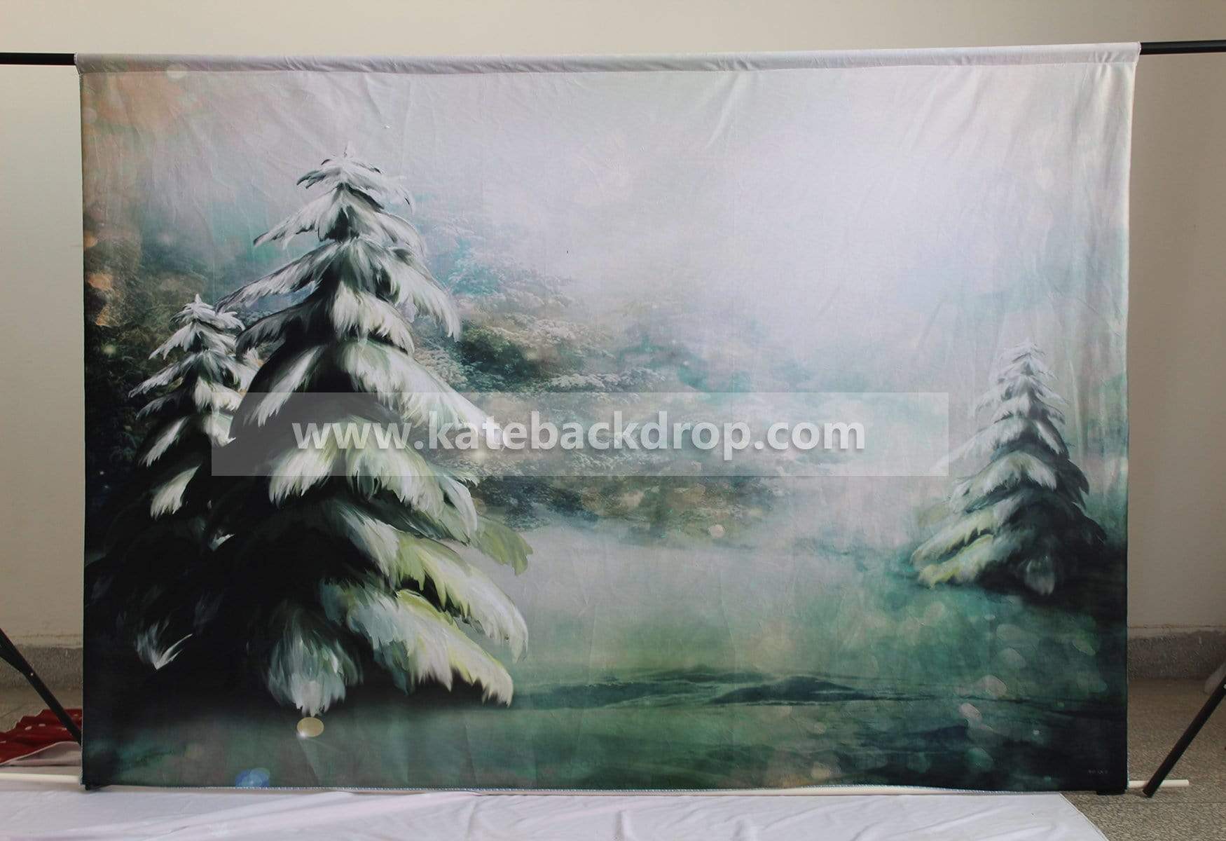 Katebackdrop£ºKate Hand Painting Frozen Pine trees Backdrop Forest Children