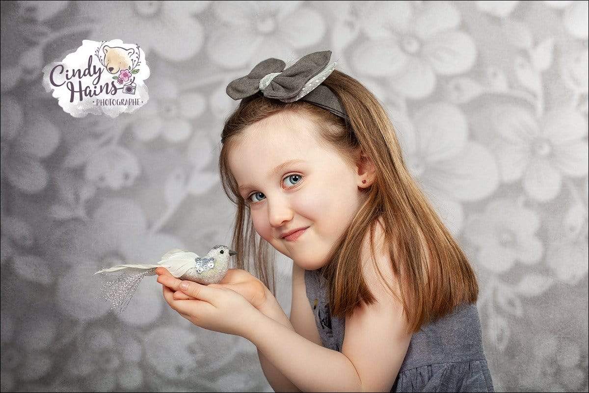 Kate White Carved Flower Background For Cake Smash - Kate Backdrop AU