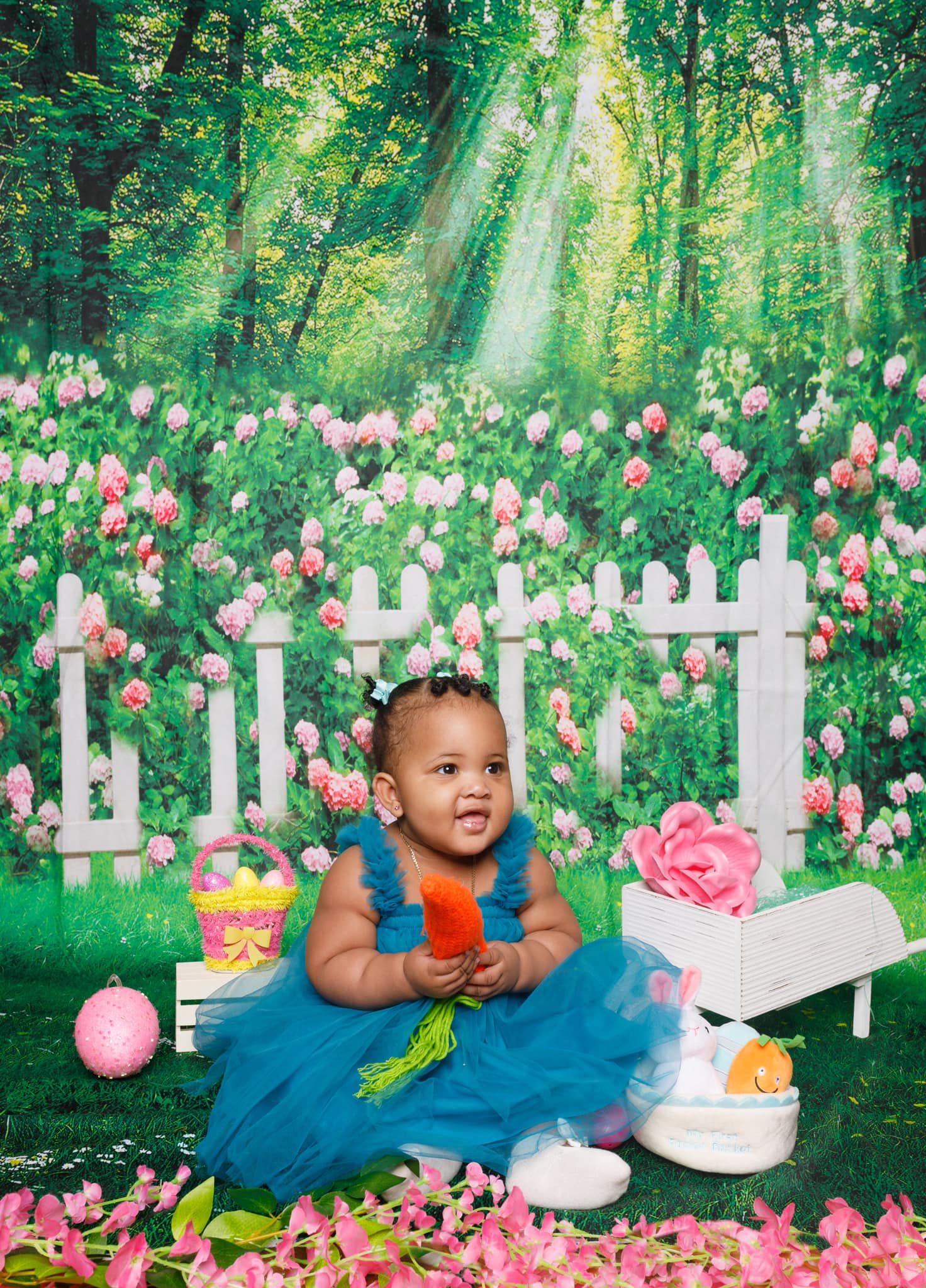 Kate Forest and Flowers Spring Backdrop for photography - Kate Backdrop AU
