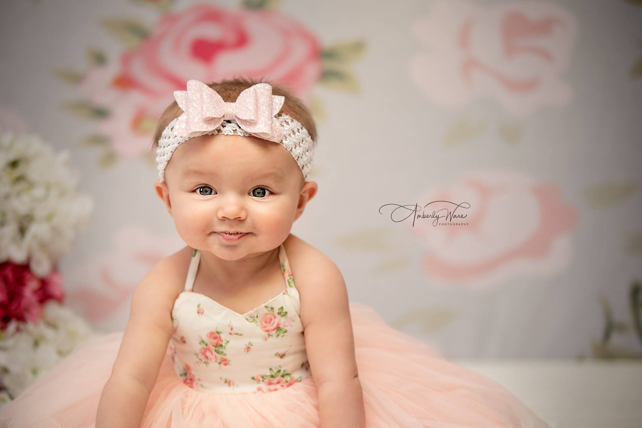Kate Pink Flower White Background Pattern Baby Photography Backdrop - Kate Backdrop AU