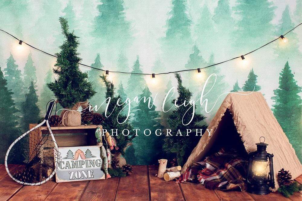 Kate Forest Camping Children Summer Backdrop for Photography Designed by Megan Leigh Photography