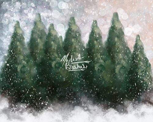 Kate Dazzling Winter Snowy Forest Backdrop for Photography Designed by Modest Brushes - Kate Backdrop AU