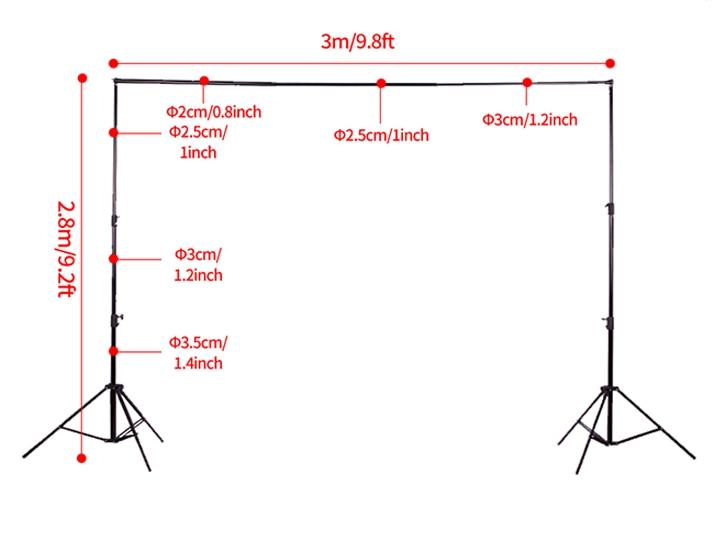 Kate 3x2.8m Frame Kit both for Fabric Backdrop and Double-side Pop-up backdrop( including 4 fish mouth clips + 4 stretch clips + E vigorous clip) AU - Kate Backdrop AU