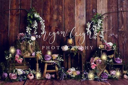 Kate Lamps Art Floral Wooden Backdrop for Photography Designed by Megan Leigh Photography