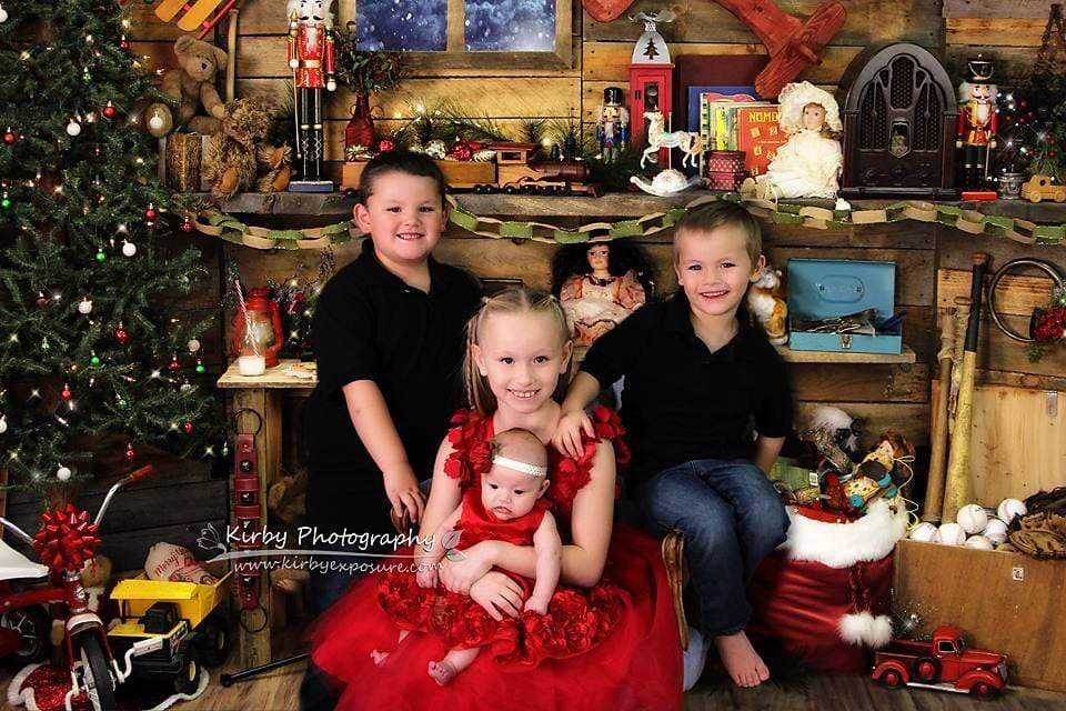 Kate Christmas Santas Workshop Backdrop designed by Arica Kirby - Kate Backdrop AU