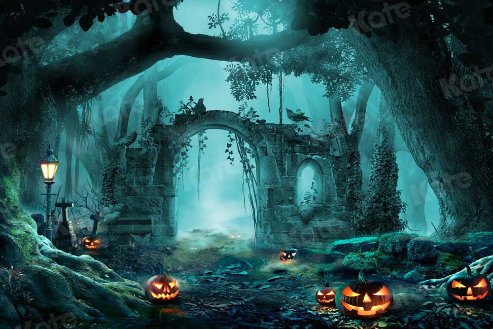 Kate Fall Pumpkin Backdrop Forest for Photography - Kate Backdrop AU