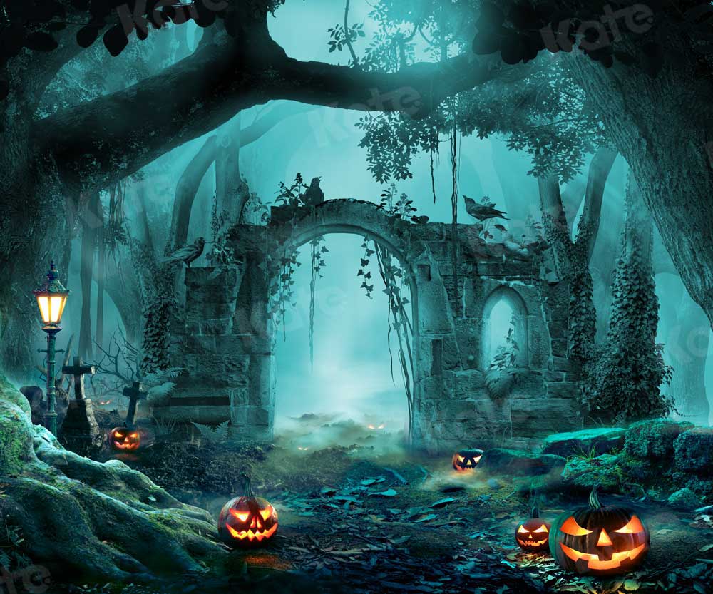 Kate Fall Pumpkin Backdrop Forest for Photography - Kate Backdrop AU