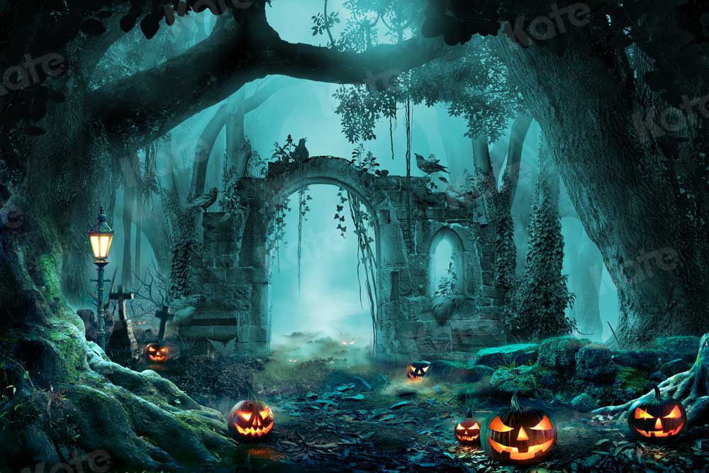 Kate Fall Pumpkin Backdrop Forest for Photography - Kate Backdrop AU