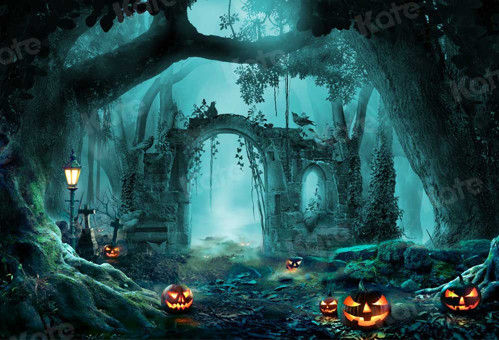 Kate Fall Pumpkin Backdrop Forest for Photography - Kate Backdrop AU