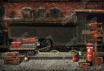 Kate Retro Station Backdrop Train for Photography