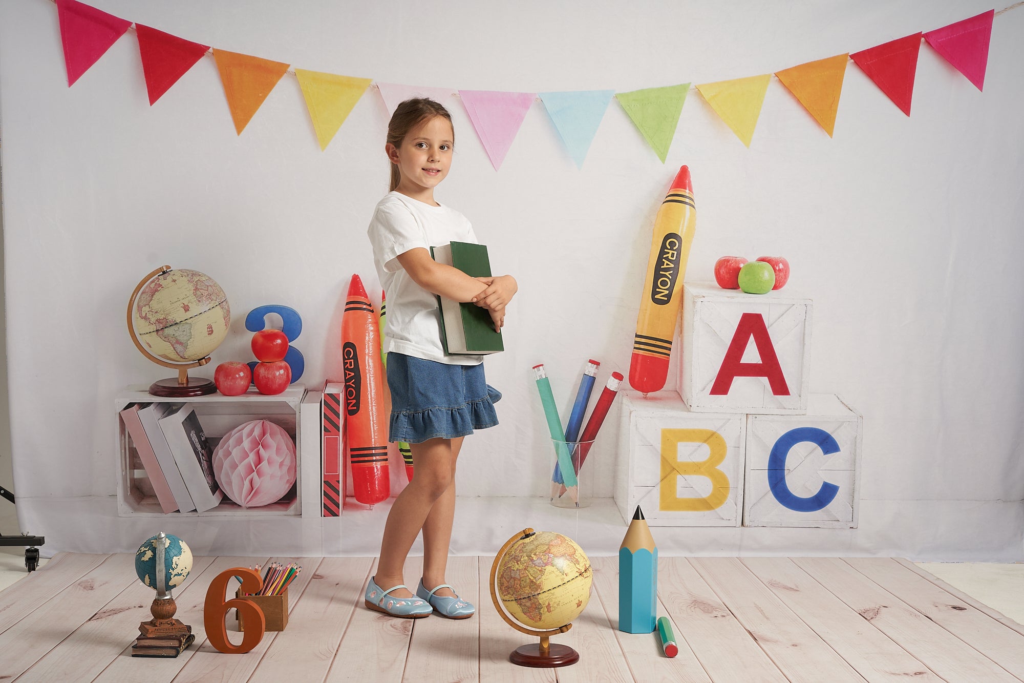 Kate Back to School Backdrop Crayon for Photography - Kate Backdrop AU