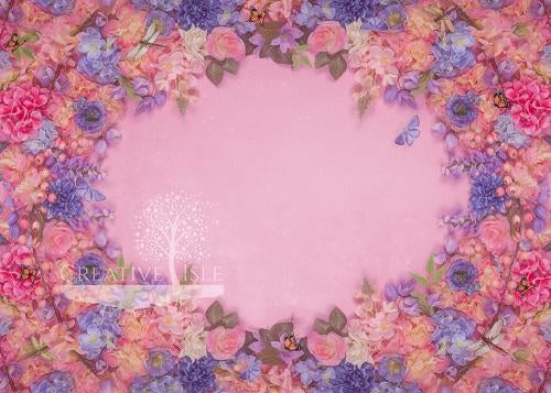 Kate Pink Flowers Backdrop Designed by Chrissie Green