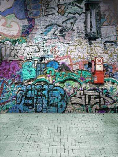 Katebackdrop£ºKate Broken Walls Printed For Children Graffiti Photography Backgrounds