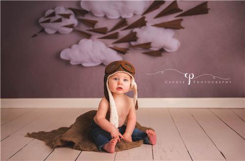 Kate Paper Airplane with Clouds Children Backdrop for Photography Designed by Danette Kay Photography - Kate Backdrop AU