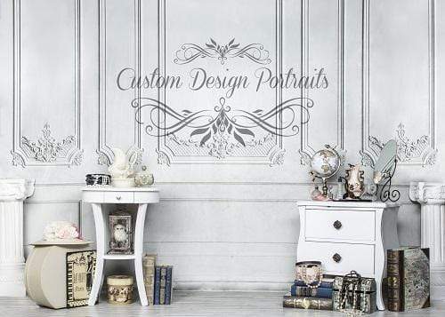 Kate White Vintage Wall with Dressing Table Backdrop for Photography Designed by Lisa Olson - Kate Backdrop AU