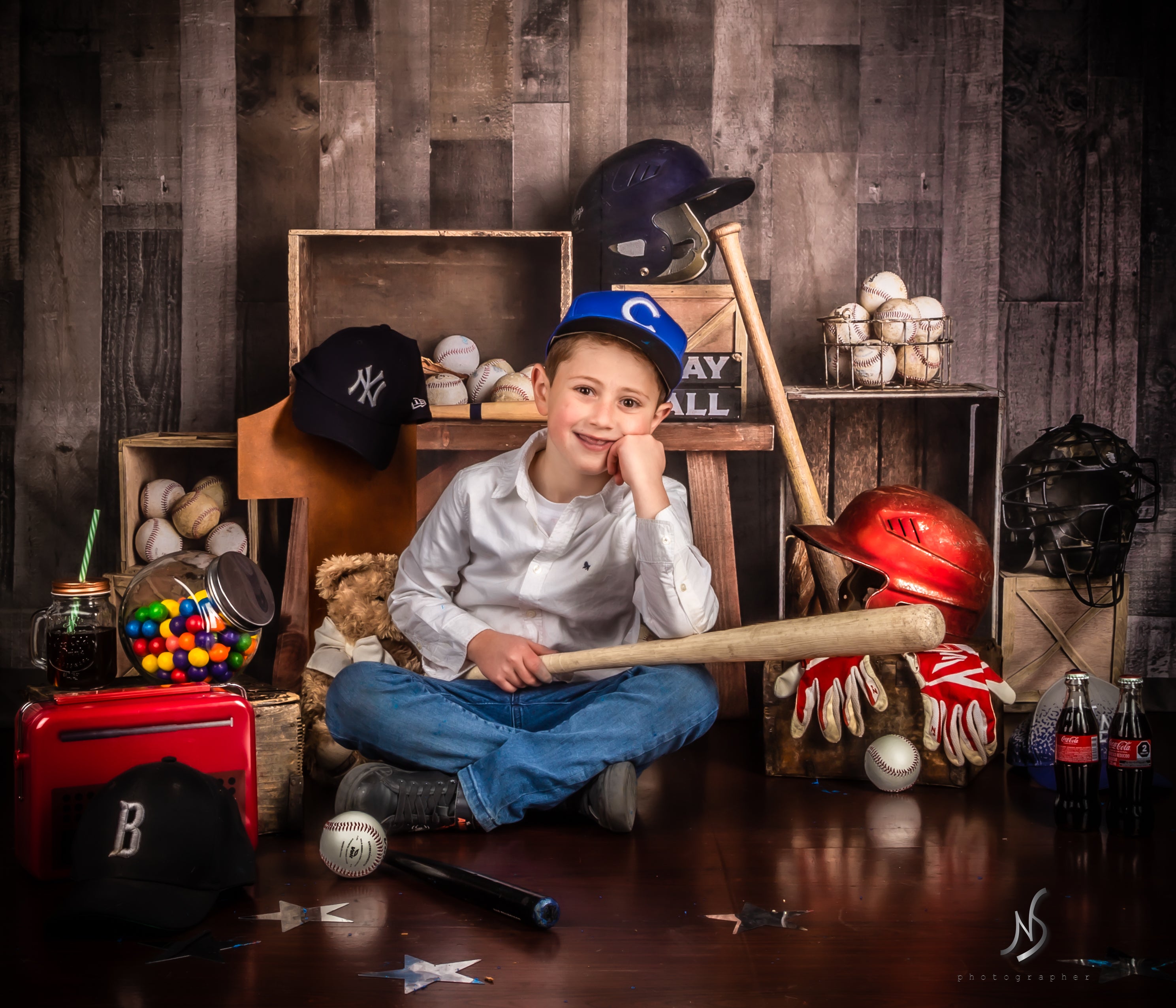 Kate Vintage Baseball Sports Backdrop Designed By Mandy Ringe Photography - Kate Backdrop AU