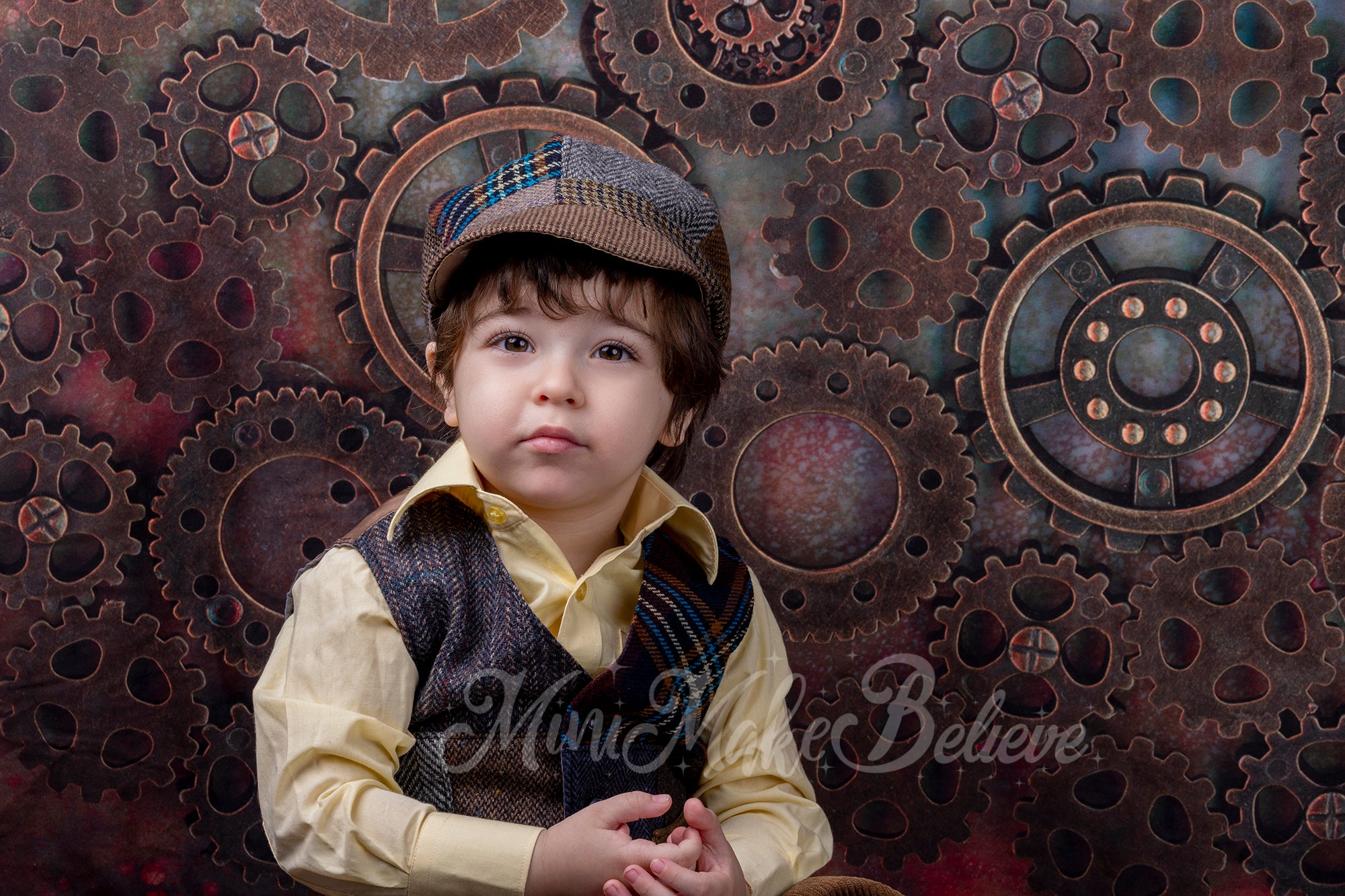 Kate Steampunk Gears Wall Backdrop for Photography Designed by Mini MakeBelieve