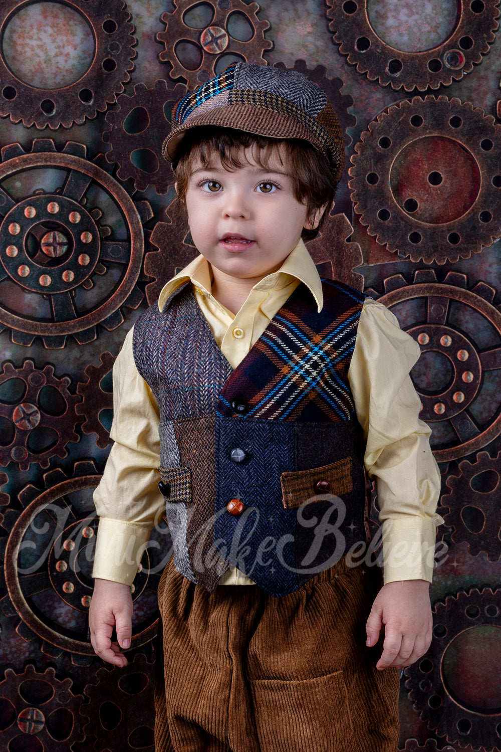Kate Steampunk Gears Wall Backdrop for Photography Designed by Mini MakeBelieve - Kate Backdrop AU